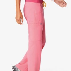 FIGS Kade cargo scrub bottoms in neon pink